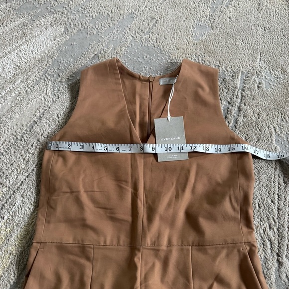 Everlane tan jumpsuit structured cotton sleeveless tailored classy preppy 00 new - Picture 10 of 12